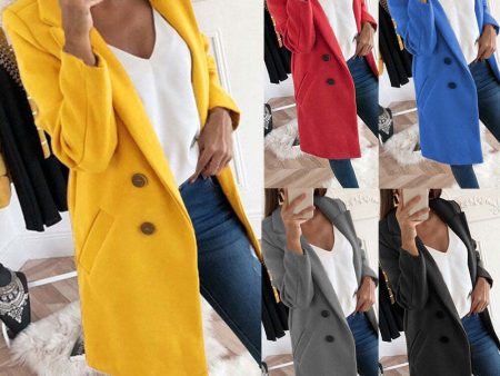 Medium long button wool coat Online Hot Sale