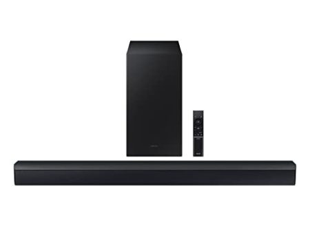 SAMSUNG HW-C450 2.1ch Soundbar w DTS Virtual X, Subwoofer Included, Bass Boost, Adaptive Sound Lite, Game Mode, Bluetooth, Wireless Surround Sound Compatible (Newest Model),Black on Sale