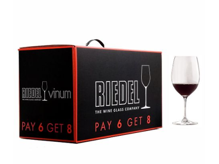 Riedel Pay 6 Get 8 Vinum Bordeaux Wine Glasses For Discount