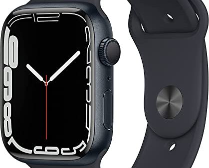 Apple Watch Series 7 (GPS, 45mm) Midnight Aluminum Case with Midnight Sport Band Online now