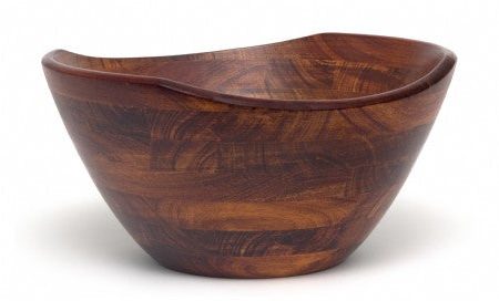 Lipper International Cherry Finish Wavy Rim Bowl Online now