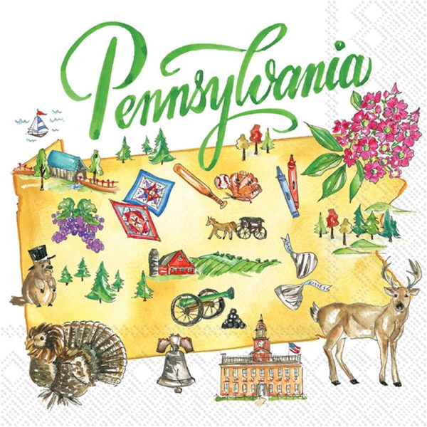 Pennsylvania State Collection Paper Beverage Napkins Online now