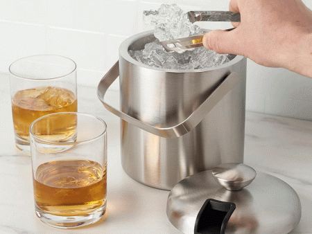 Stainless Steel Ice Bucket with Tongs Fashion